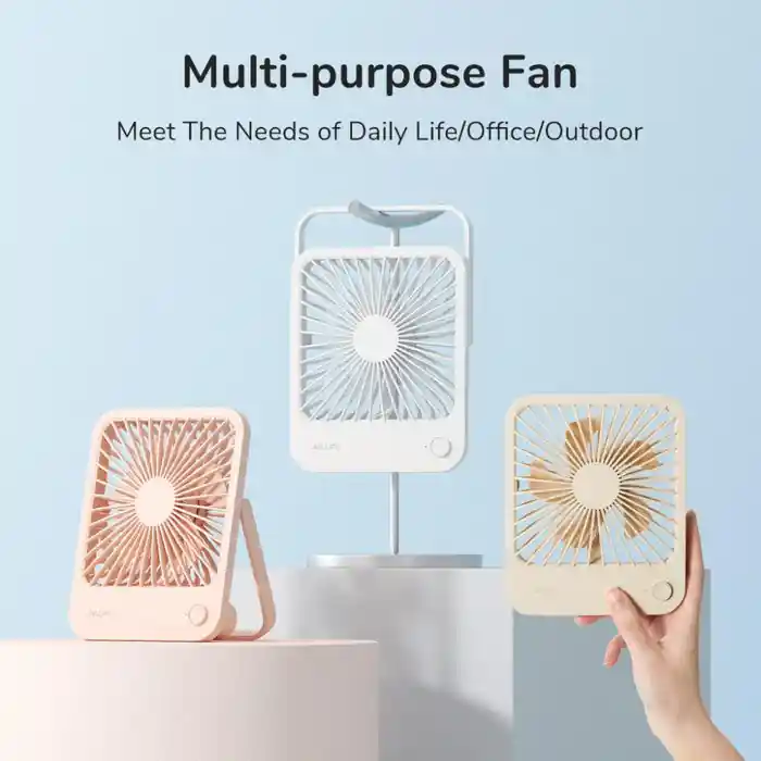 JISULIFE FA26A Desk Fan Portable Ultra-slim Table Fan 2000mAh